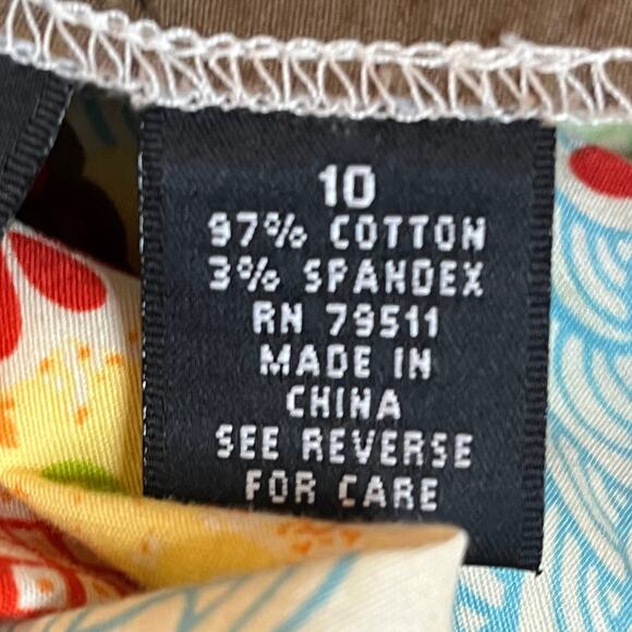 Vintage 90s 60s Flower Power A-Line Skirt | Hippie Vibes Cotton Spandex Size 10 - Picture 7 of 7